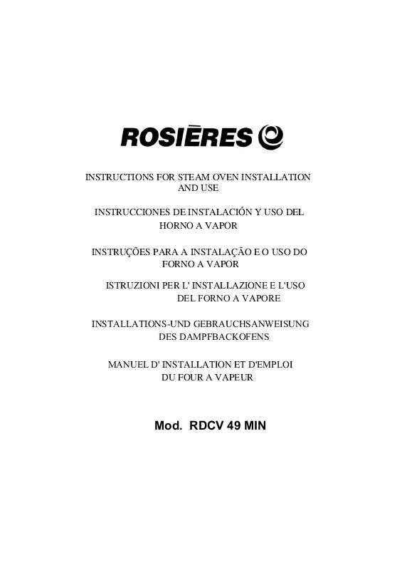 Guide utilisation ROSIERES RDCV 49 de la marque ROSIERES