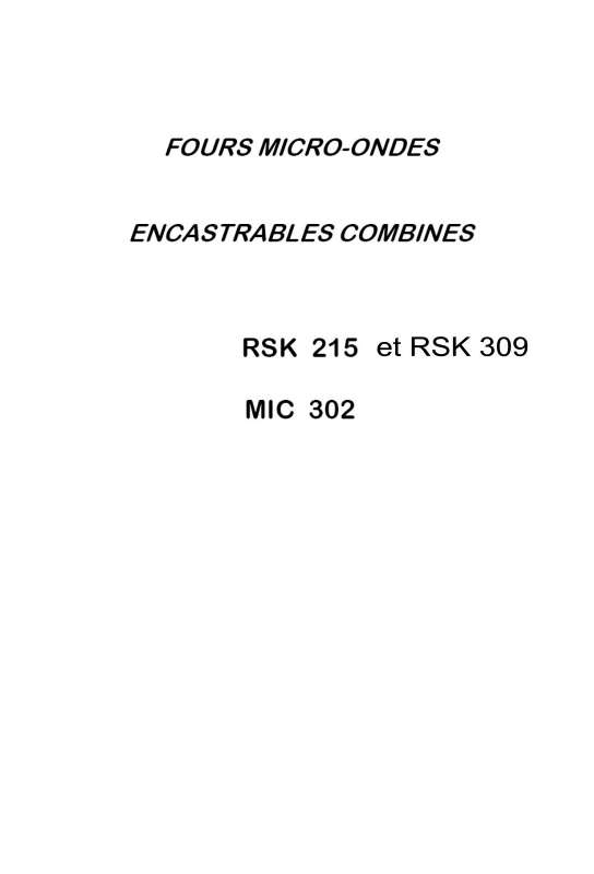 Guide utilisation ROSIERES RSK 215 de la marque ROSIERES