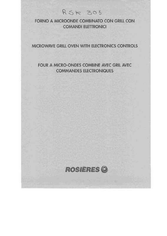 Guide utilisation ROSIERES RSK 305 de la marque ROSIERES