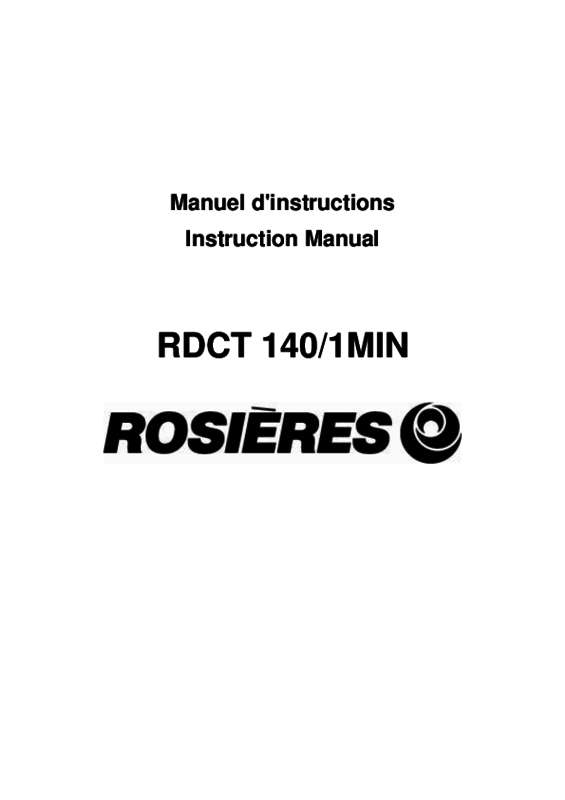 Guide utilisation ROSIERES RDCT 140 1 MIN de la marque ROSIERES