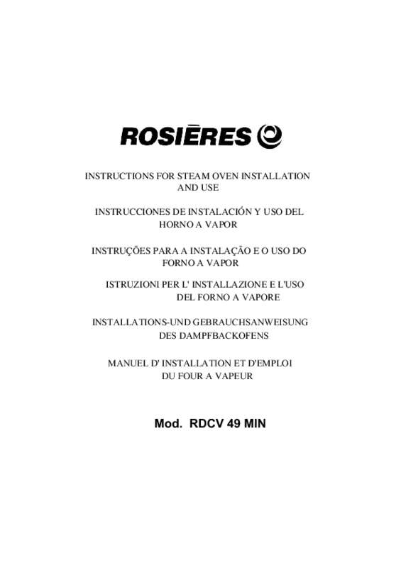 Guide utilisation ROSIERES RDCV49 de la marque ROSIERES