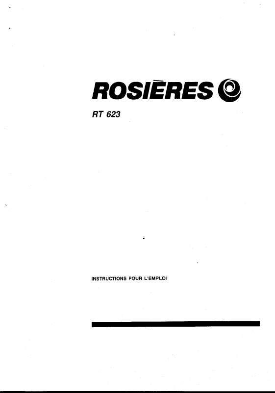 Guide utilisation ROSIERES RT 623 de la marque ROSIERES