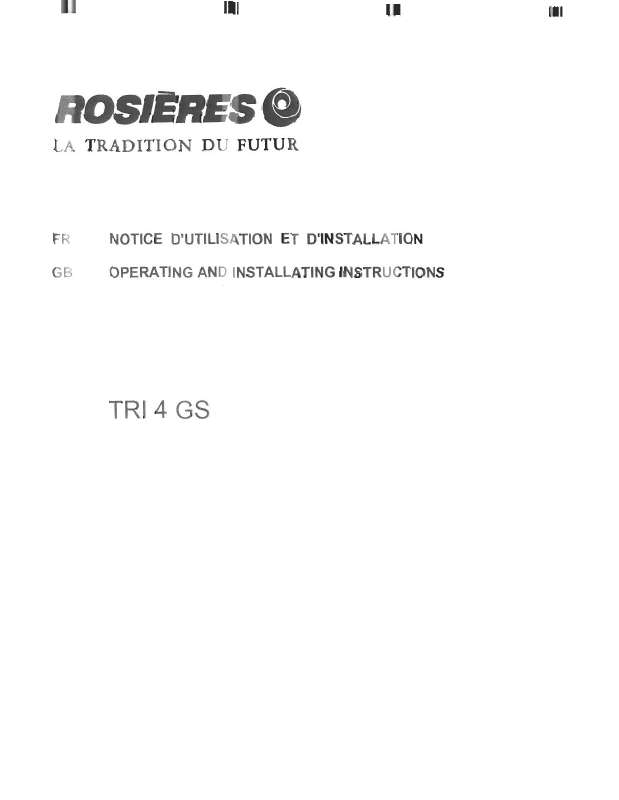 Guide utilisation ROSIERES TRI 4 GS de la marque ROSIERES