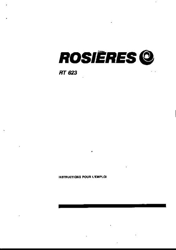 Guide utilisation ROSIERES RT623 de la marque ROSIERES
