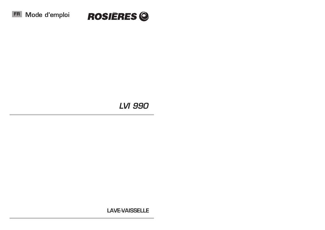 Guide utilisation ROSIERES LVI 990 de la marque ROSIERES