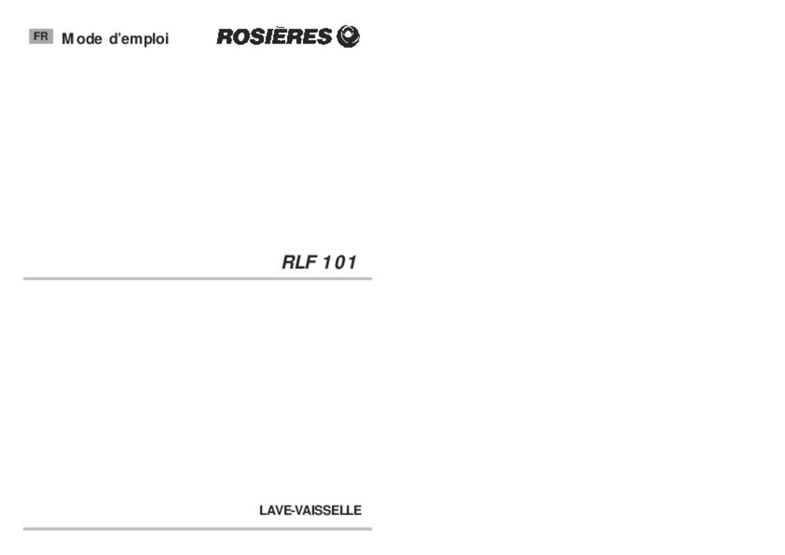 Guide utilisation ROSIERES RLF101 de la marque ROSIERES
