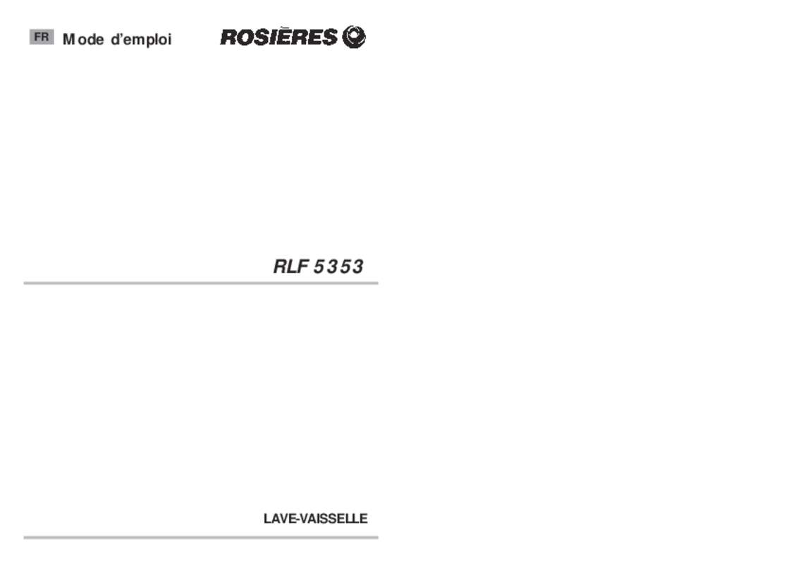 Guide utilisation ROSIERES RLF5353 de la marque ROSIERES