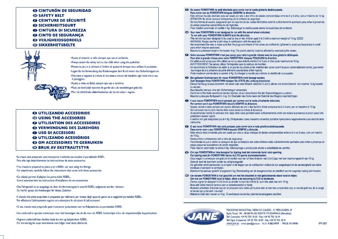 Guide utilisation JANE POWER TWIN  de la marque JANE