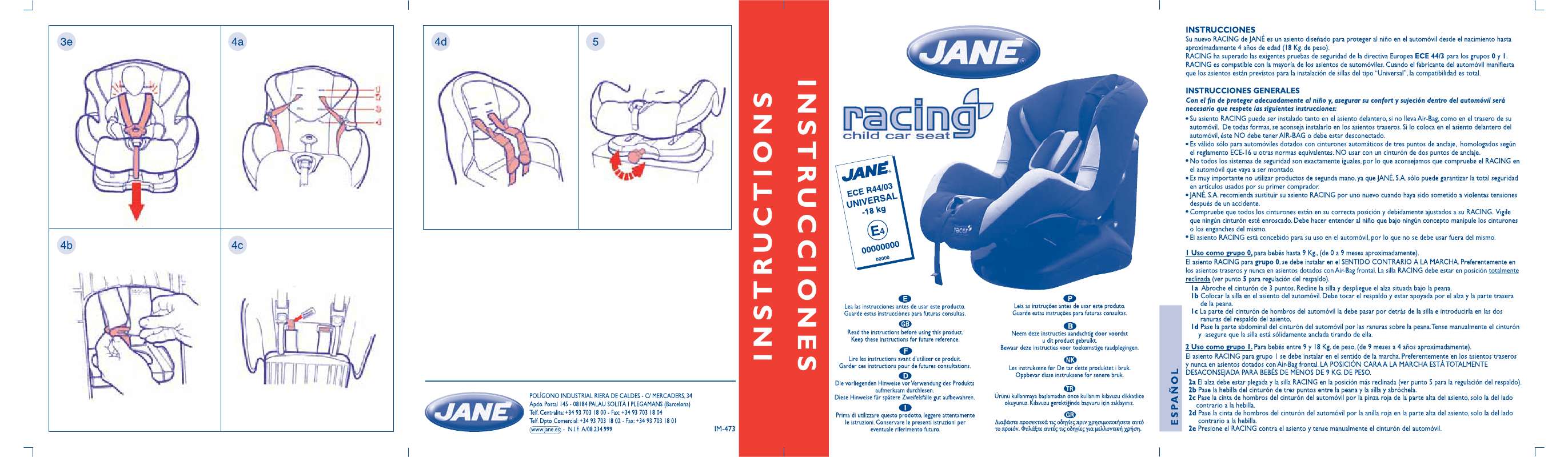Guide utilisation JANE RACING  de la marque JANE