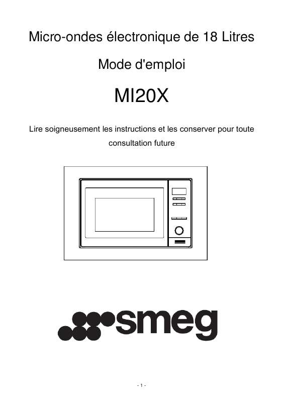 Guide utilisation SMEG MI20X de la marque SMEG