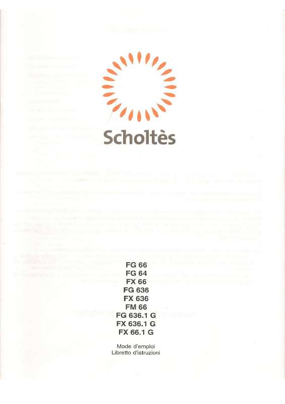 Guide utilisation SCHOLTES FX 636-1 G de la marque SCHOLTES