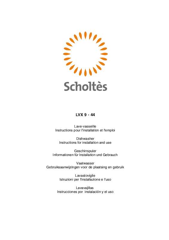 Guide utilisation SCHOLTES LVX 9-44 de la marque SCHOLTES
