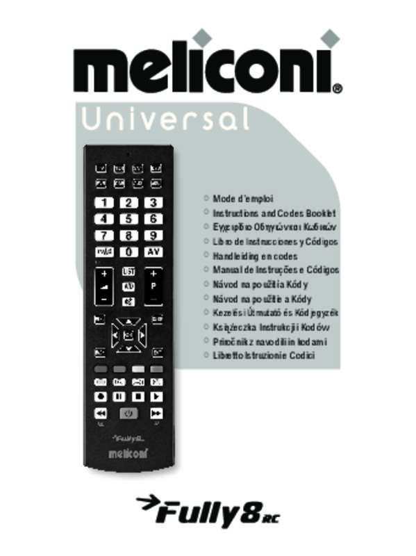 Guide utilisation MELICONI FULLY 8 RC  de la marque MELICONI