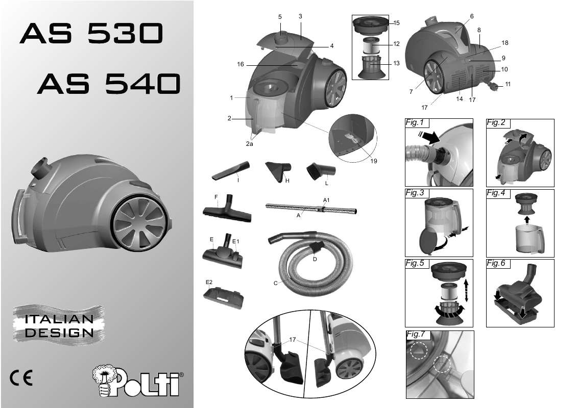 Guide utilisation POLTI AS 530/540  de la marque POLTI