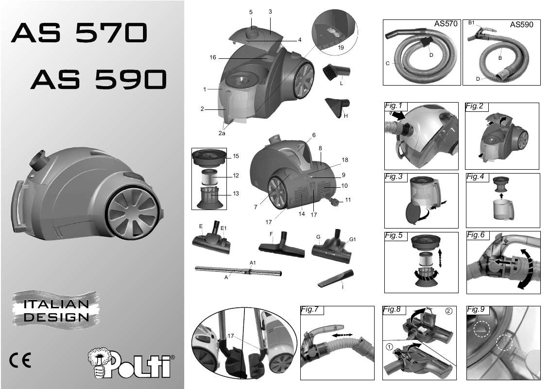 Guide utilisation POLTI AS 570/590  de la marque POLTI