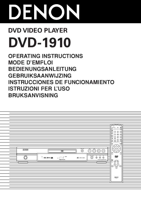 Guide utilisation DENON DVD-1910  de la marque DENON