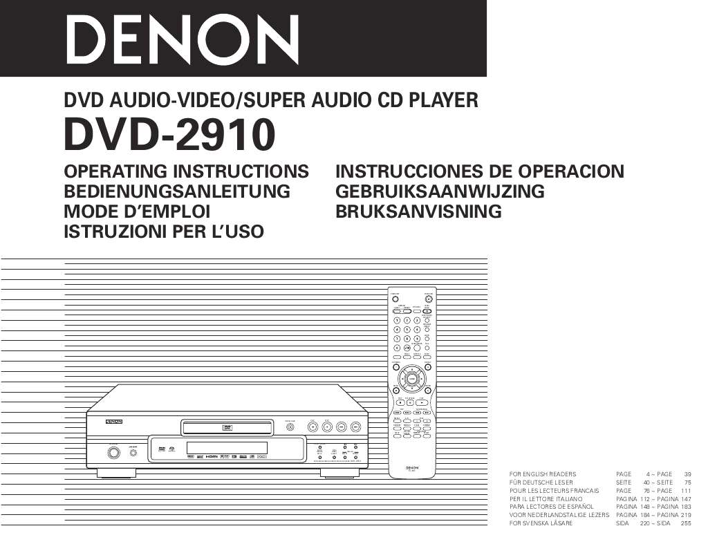 Guide utilisation DENON DVD-2910  de la marque DENON