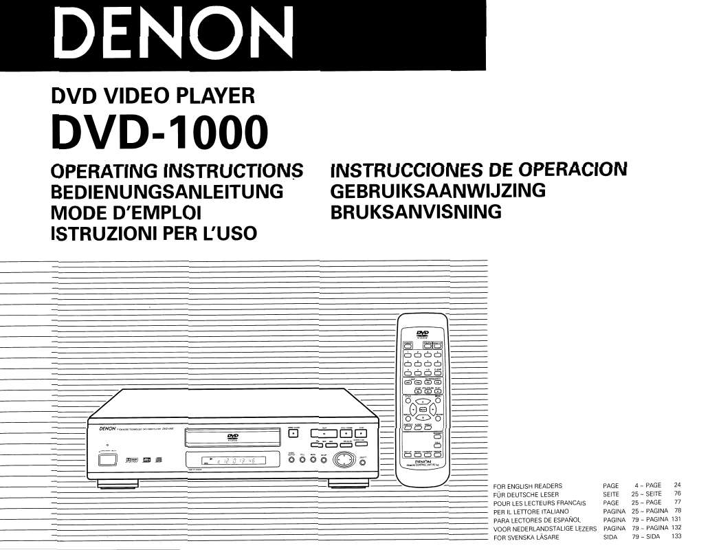 Guide utilisation DENON DVD-1000  de la marque DENON