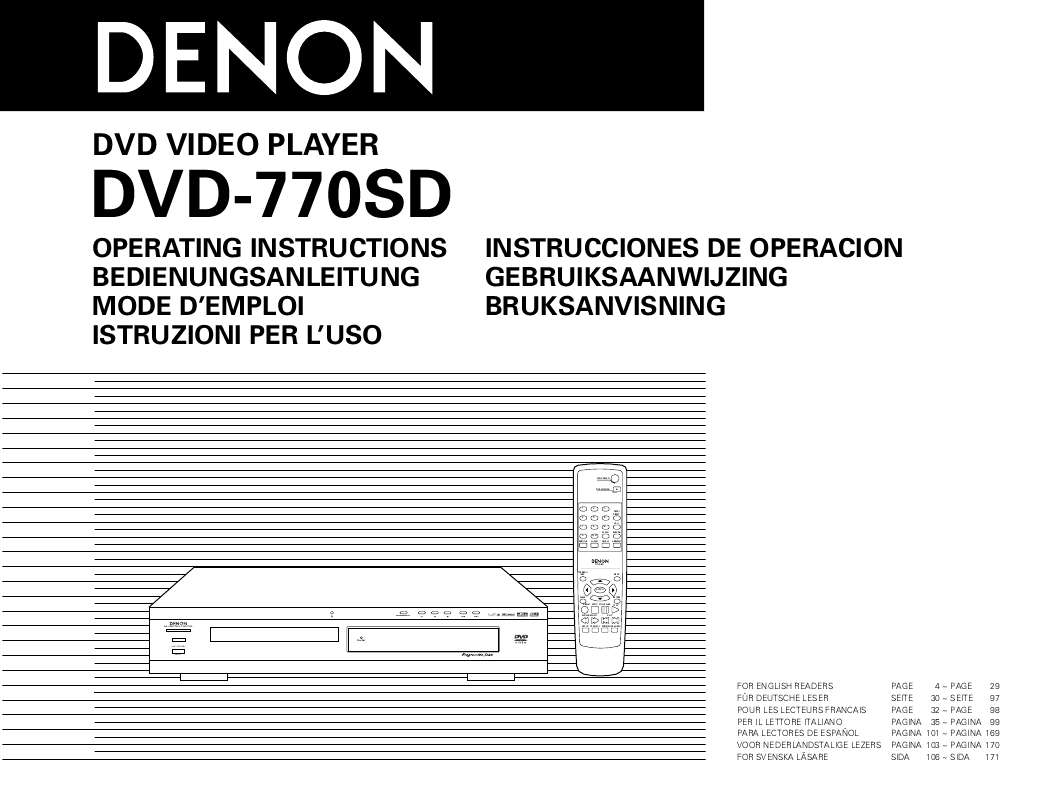 Guide utilisation DENON DVD-770SD  de la marque DENON