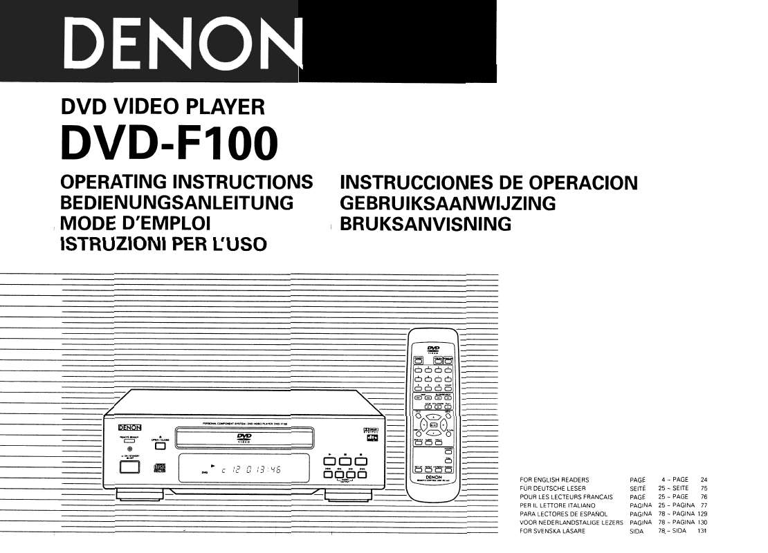 Guide utilisation DENON DVD-F100  de la marque DENON