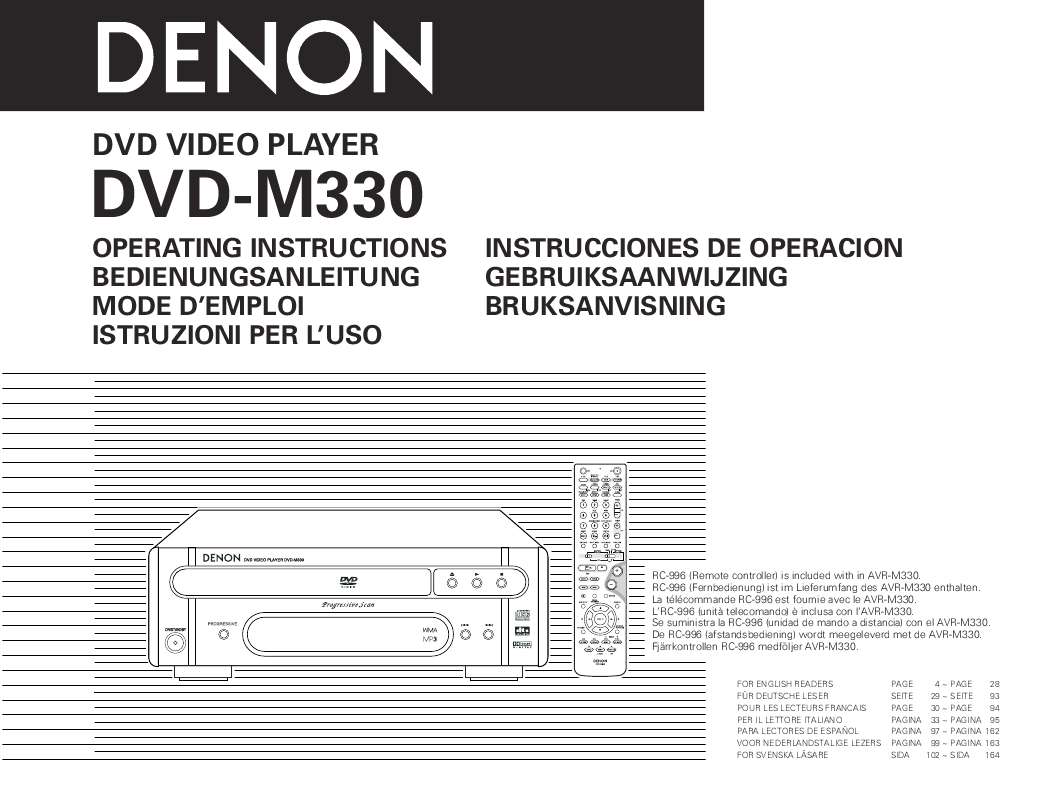 Guide utilisation DENON DVD-M330  de la marque DENON