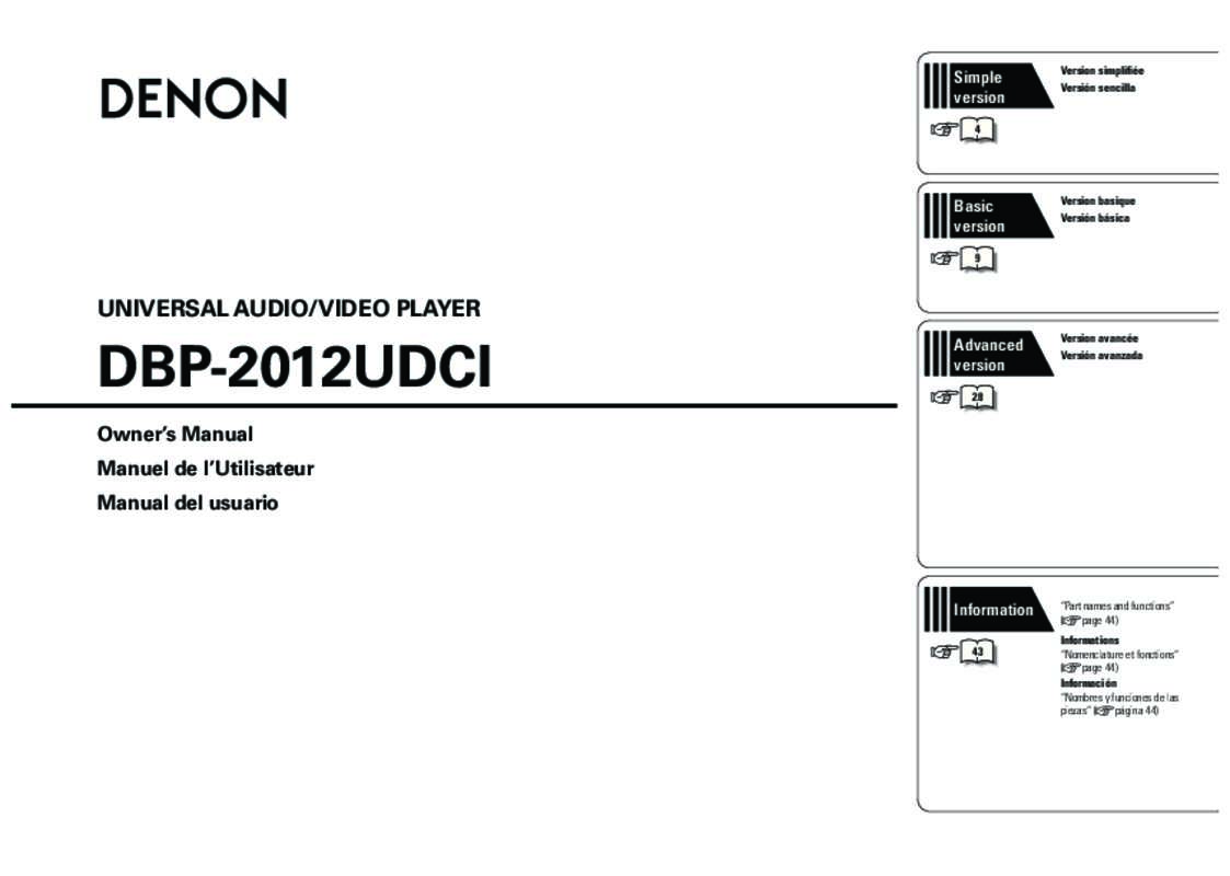 Guide utilisation DENON DBP-2012UDC  de la marque DENON