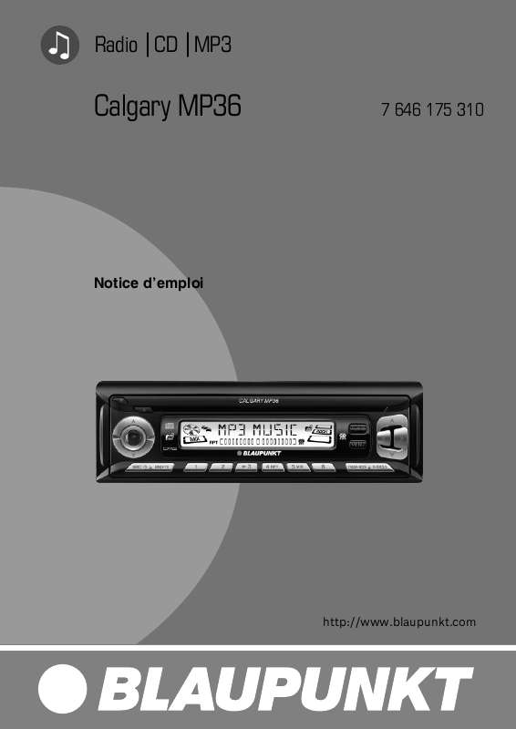 Guide utilisation BLAUPUNKT CALGARY MP36  de la marque BLAUPUNKT