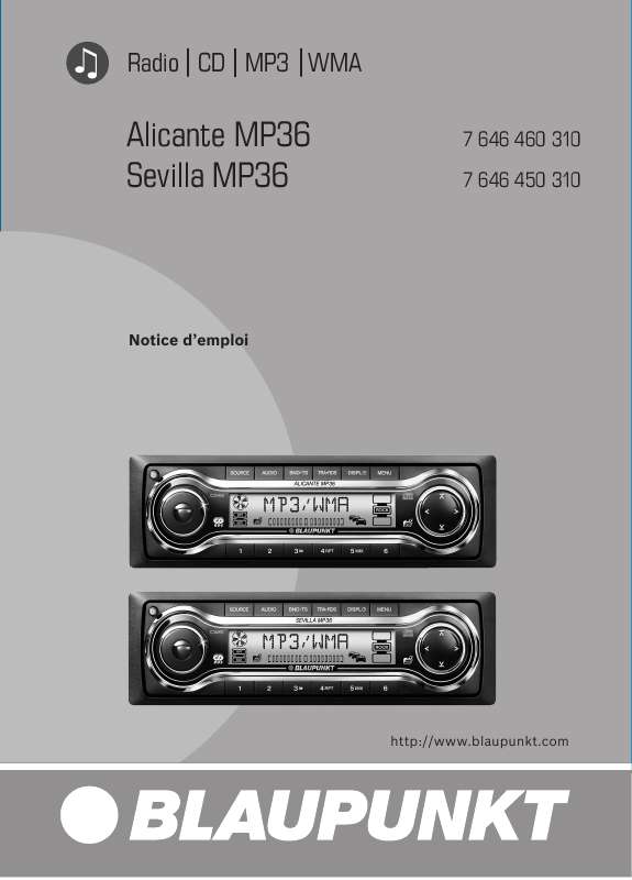 Guide utilisation BLAUPUNKT ALICANTE MP36  de la marque BLAUPUNKT