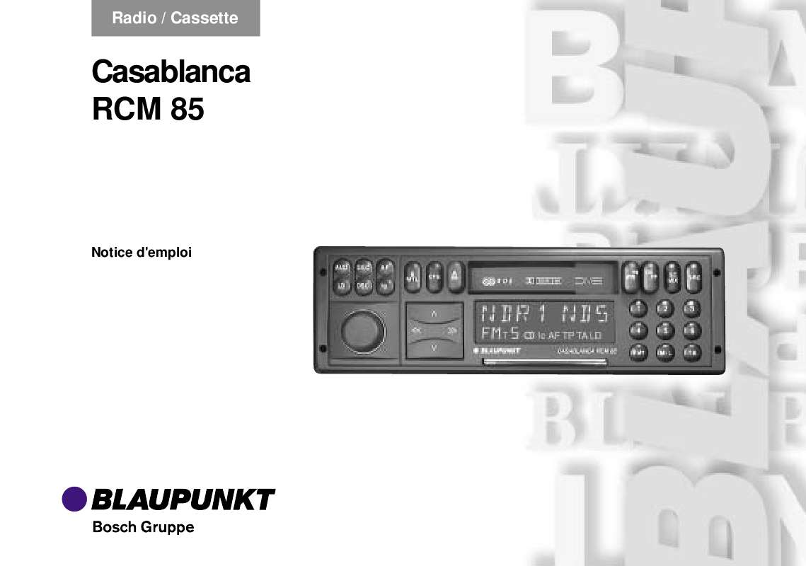 Guide utilisation BLAUPUNKT CASABLANCA RCM 85  de la marque BLAUPUNKT