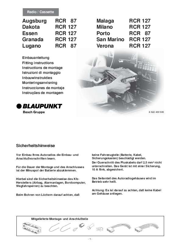 Guide utilisation BLAUPUNKT DAKOTA RCR 127  de la marque BLAUPUNKT