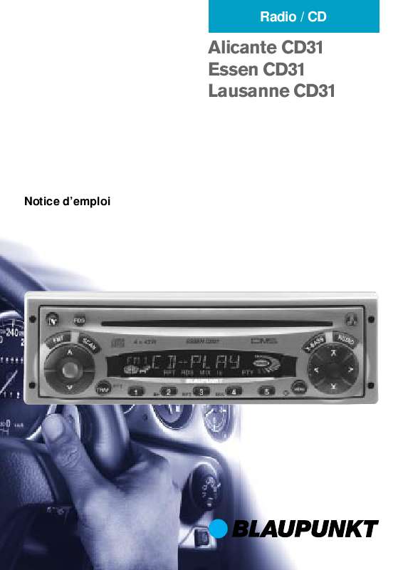 Guide utilisation BLAUPUNKT LAUSANNE CD31  de la marque BLAUPUNKT