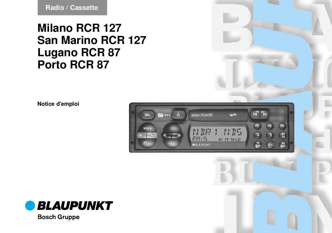 Guide utilisation BLAUPUNKT SAN MARINO RCR 127  de la marque BLAUPUNKT