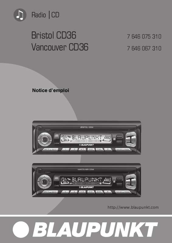 Guide utilisation BLAUPUNKT VANCOUVER CD36  de la marque BLAUPUNKT