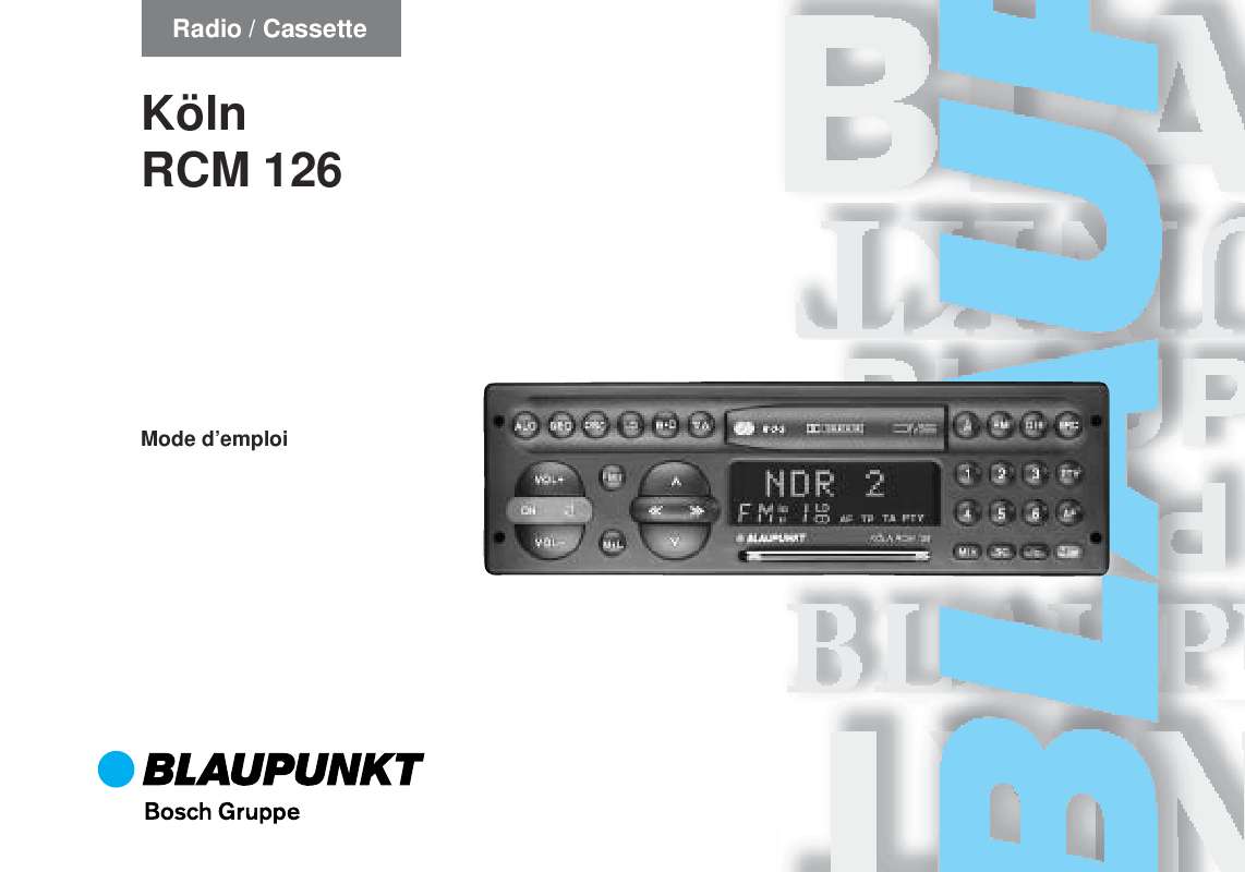 Guide utilisation BLAUPUNKT KOLN RCM 126  de la marque BLAUPUNKT