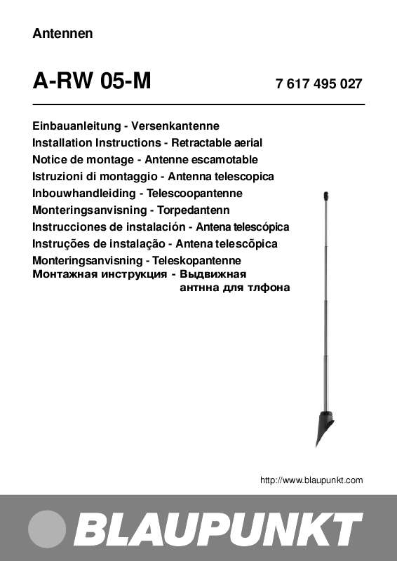 Guide utilisation BLAUPUNKT A-RW 05-M  de la marque BLAUPUNKT