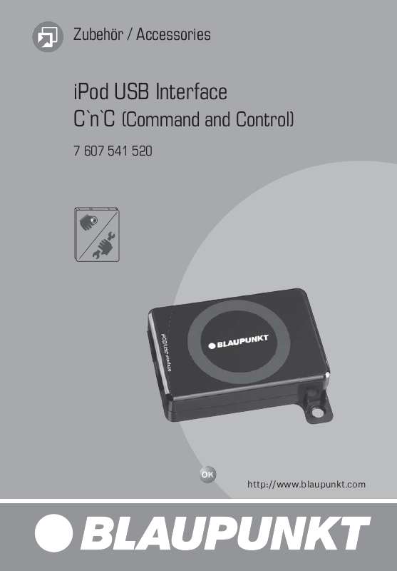 Guide utilisation BLAUPUNKT APPLE IPOD-USB INTERFACE CNC  de la marque BLAUPUNKT