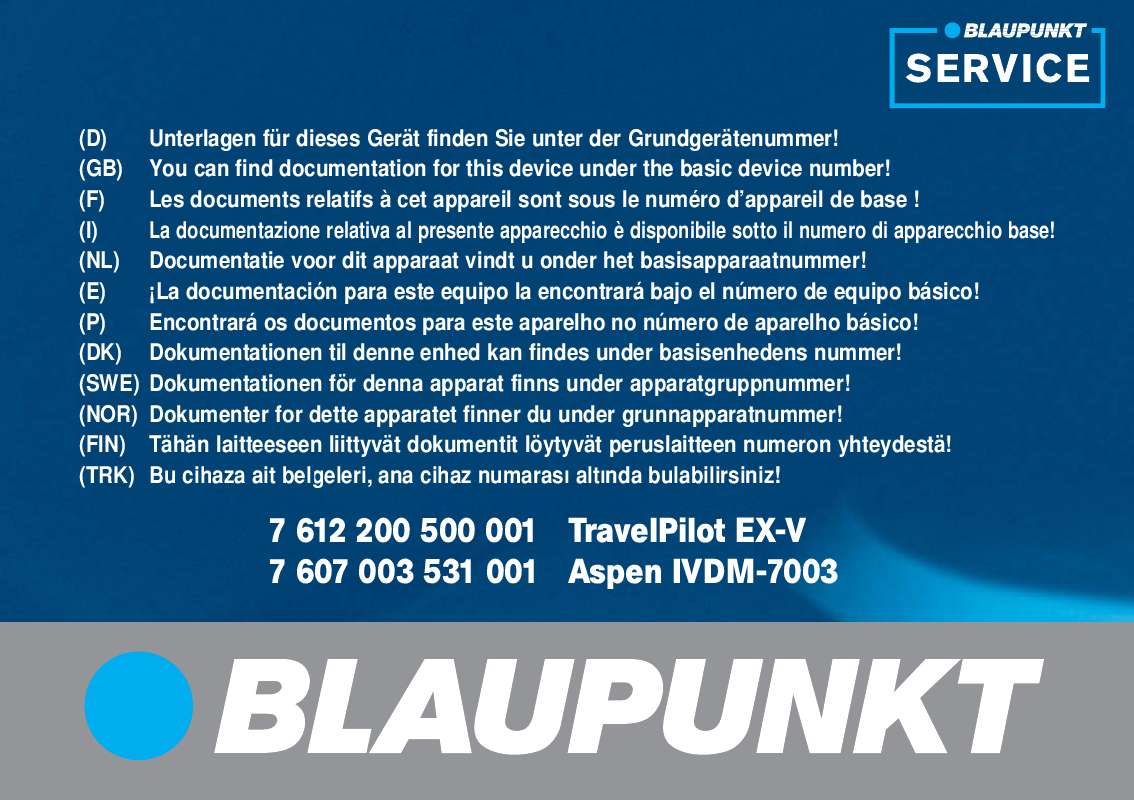 Guide utilisation BLAUPUNKT ASPEN IVDN-7004  de la marque BLAUPUNKT