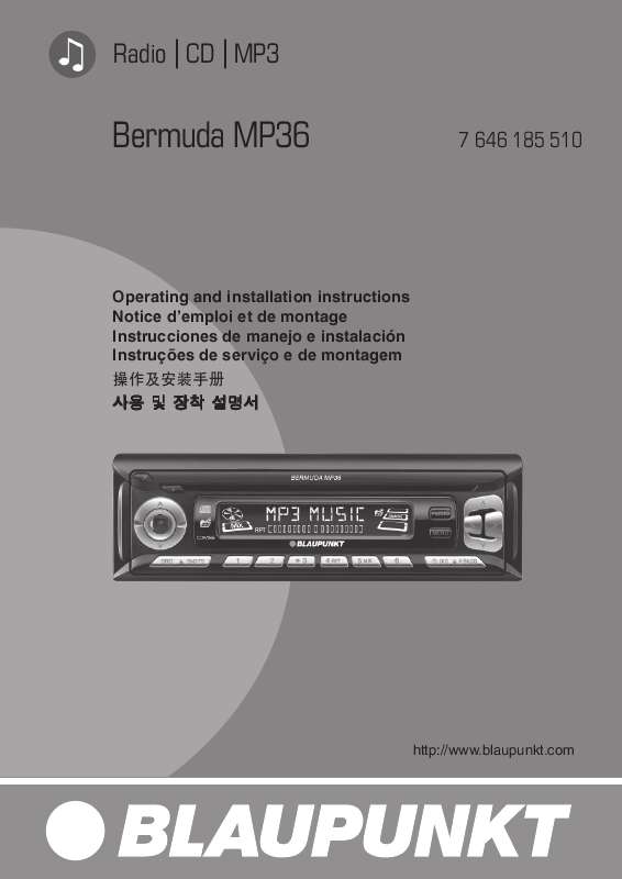 Guide utilisation BLAUPUNKT BERMUDA MP36  de la marque BLAUPUNKT
