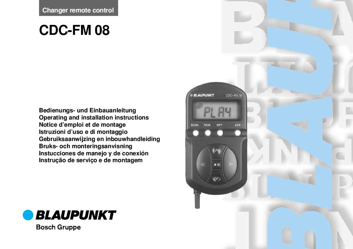 Guide utilisation BLAUPUNKT CDC-FM08  de la marque BLAUPUNKT