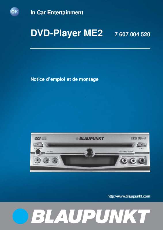 Guide utilisation BLAUPUNKT DVD-PLAYER ME2 EU  de la marque BLAUPUNKT