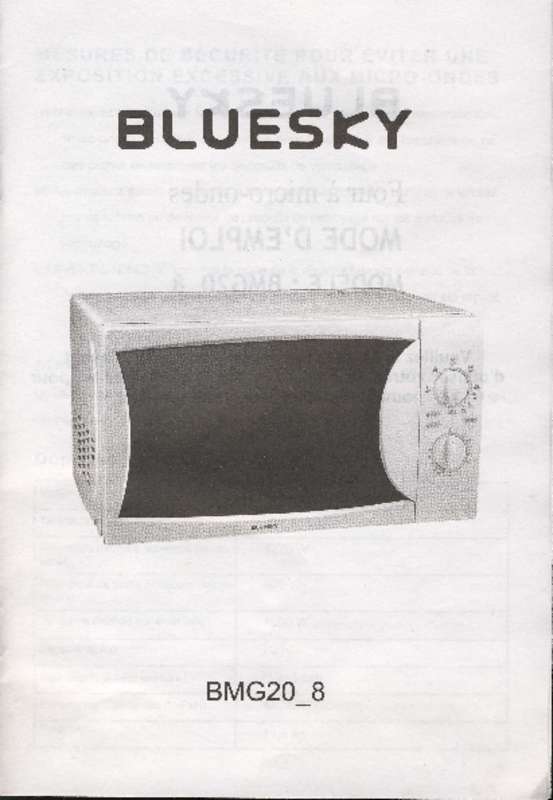 Guide utilisation BLUESKY BMG20_8 de la marque BLUESKY