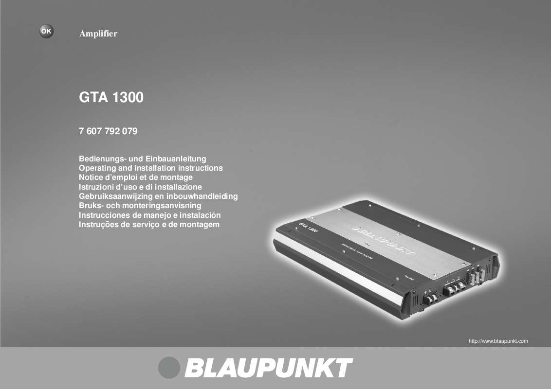 Guide utilisation BLAUPUNKT GTA 1300  de la marque BLAUPUNKT