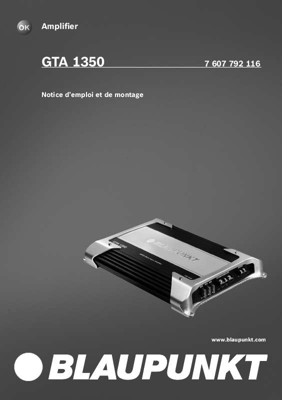 Guide utilisation BLAUPUNKT GTA 1350  de la marque BLAUPUNKT