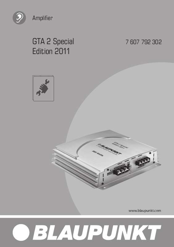 Guide utilisation BLAUPUNKT GTA 2 SPECIAL EDITION 2011  de la marque BLAUPUNKT