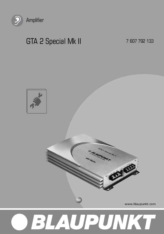 Guide utilisation BLAUPUNKT GTA 2 SPECIAL MK II  de la marque BLAUPUNKT