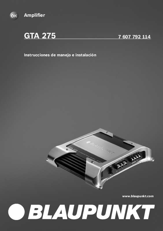 Guide utilisation BLAUPUNKT GTA 275  de la marque BLAUPUNKT