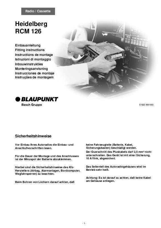Guide utilisation BLAUPUNKT HEIDELBERG RCM 126  de la marque BLAUPUNKT