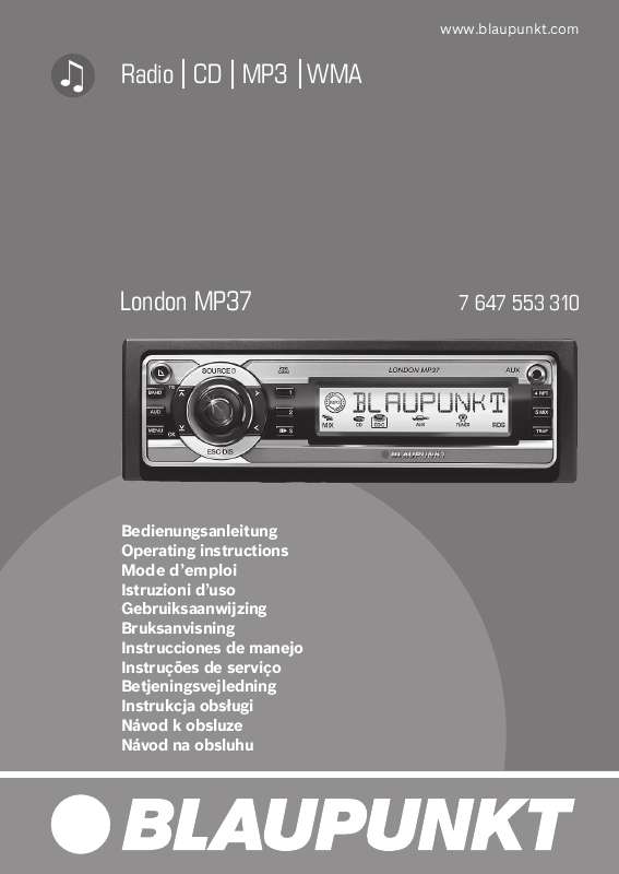 Guide utilisation BLAUPUNKT LONDON MP37  de la marque BLAUPUNKT