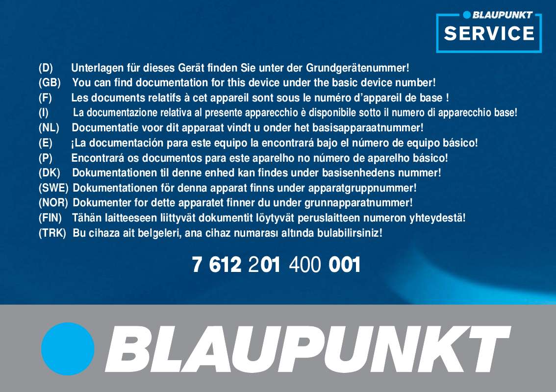 Guide utilisation BLAUPUNKT LUCCA MP3 OST EUROPA  de la marque BLAUPUNKT