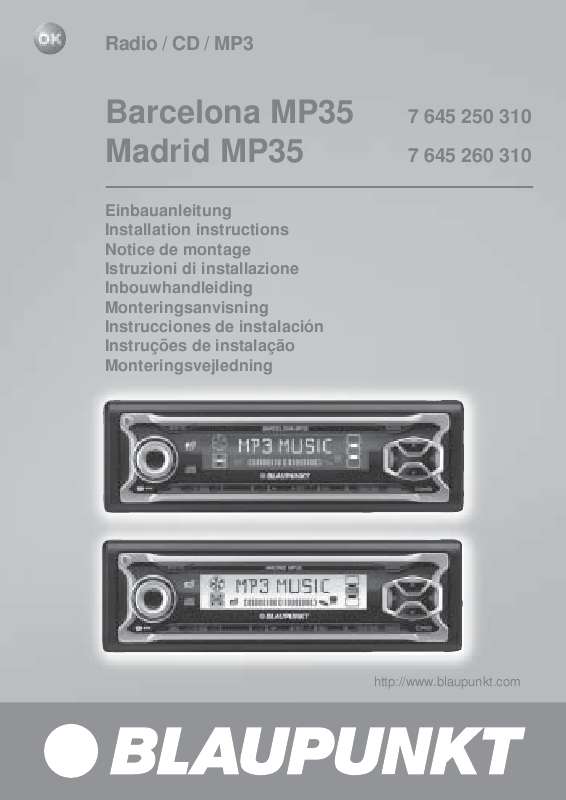 Guide utilisation BLAUPUNKT MADRID MP35  de la marque BLAUPUNKT